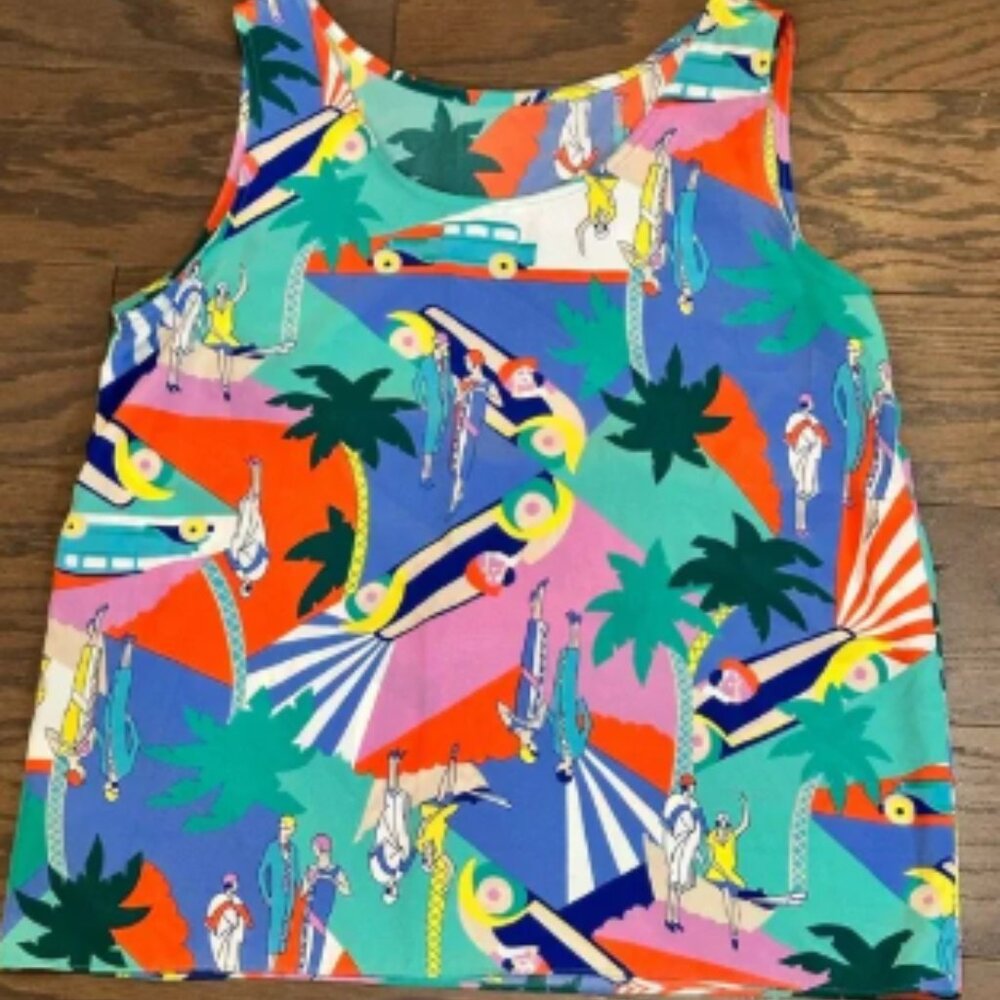 Malia Vintage 70’s Retro Hawaiian Resort Style Tank Size Medium